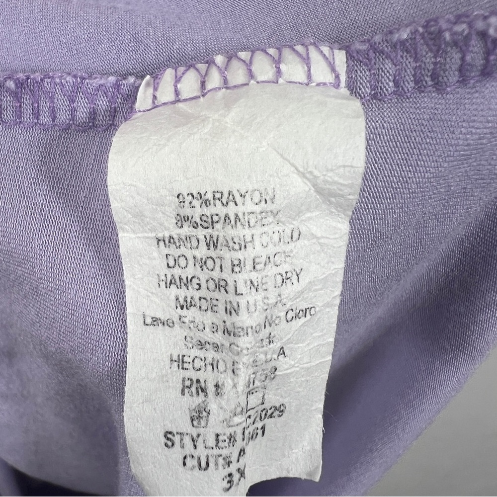 Chic Soul Lavender Crisscross V-Neck Plus Size Blouse 0897 - Picture 6 of 9